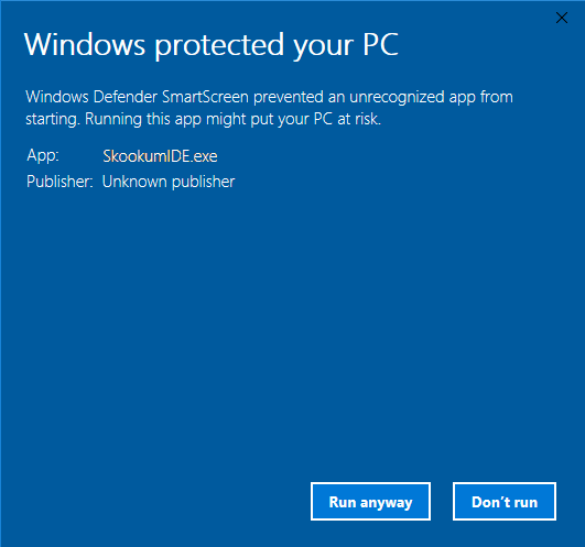 Windows Defender SmartScreen Initial